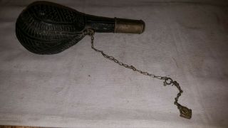 Black Powder Muzzle Loader Flask Old Vintage Antique Sykes?