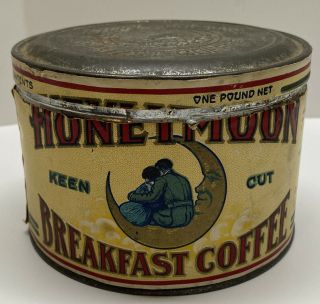 Rare Antique Vintage Honeymoon Coffee Tin Can Moore Sioux Falls City Fort Dodge