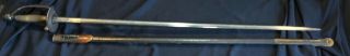 Antique Civil War Sword C Roby W Chelmsford Us 1863 & Scabbard Patina