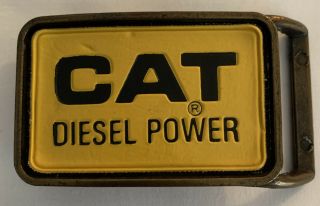 Cat Diesel Power Brass Belt Buckle
