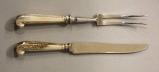 Sterling Silver Tiffany And Company Carving Set Knife And Fork 10 "