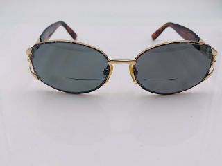 Vintage Sergio Tacchini St1047 Brown Gold Oval Sunglasses Italy Frames Only