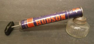H.  D.  Hudson Vintage Hand Pump Pesticide Sprayer Bug Spray Space Glass Canister