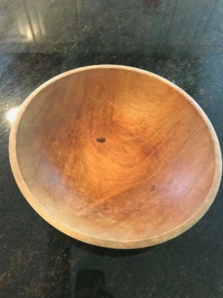 Vintage Munising Oval Wooden Mixing Dough Bowl 11” X 10.  25 " Farmhouse Style