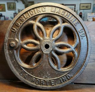 Antique Van Berkel Meat Slicer - Cast Iron Fly Wheel - U.  S.  Slicing - La Porte Ind