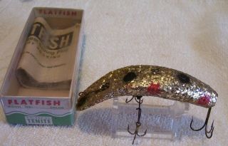 Vintage Helin Flatfish Lure 4/15/21m 3 - 5/8 " Box Paper U20 Lob