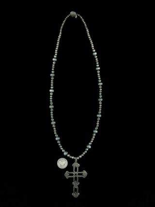 Antique Navajo Cross Necklace - Coin Silver Large Cross