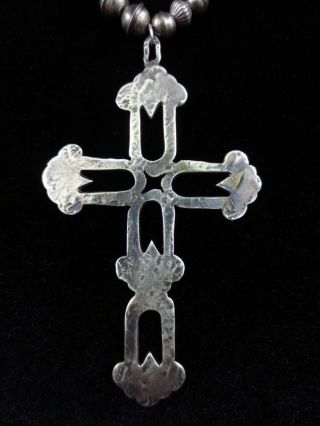 Antique Navajo Cross Necklace - Coin Silver Large Cross 5