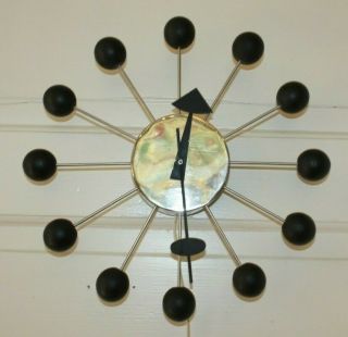 Vintage Mid Century George Nelson For Howard Miller Ball Clock Eames Era
