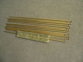 13 Vintage Solid Brass Stair Rods And 26 Brackets