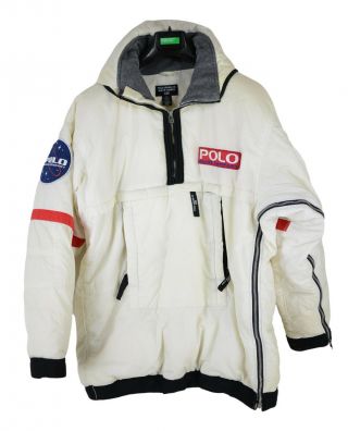 Vintage Polo Jeans Nasa Rl White Puffer Parka Jacket Size Xl Archive Og Ski Mr60