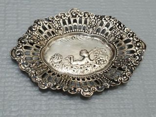Antique Vintage Miniature Silver Plated Tray 4.  75  By 3.  5