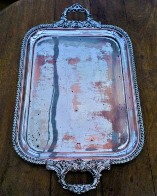Antique Silver Plate On Copper Butler 