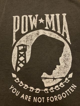 Vtg 90s Pow Mia You Are Not Forgotten Black Tshirt Xl Fruit Of The Loom Best