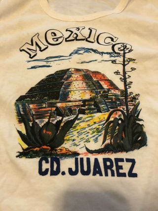 Vtg Nos 60s Ciudad Juarez Mexico T Shirt Tourist Souvenir Xs Travel Vacation