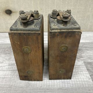 (2) Vintage Model A/t Ford Old Buzz Box Antique Dovetail Wood Ignition Coil