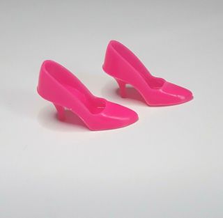 Vtg Barbie Closed Toe High Heel Shoes Hot Pink Fushia Japan Htf