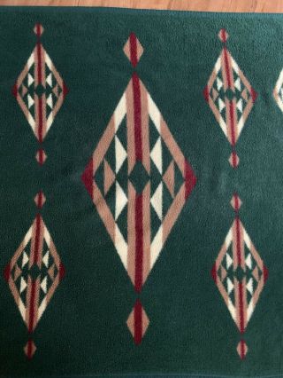 Vtg Biederlack Southwest Aztec Reversible Fleece Throw Blanket 54 
