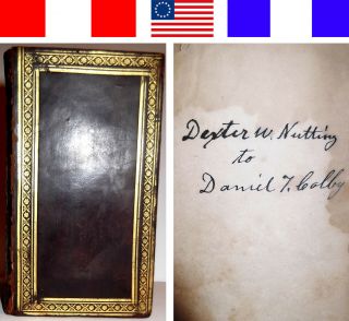 1788 Antique Signed Civil War Navy Pocket Holy Bible Ship 