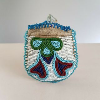 Sweet Antique Northern Plains/ Plateau Small Beaded Bag,  Circa 1890 - 1910