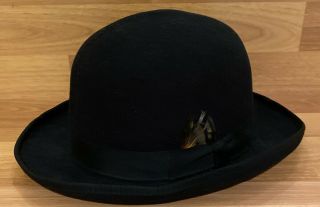 Vintage Dobbs Fifth Avenue York Derby Bowler Hat Size 7 Black