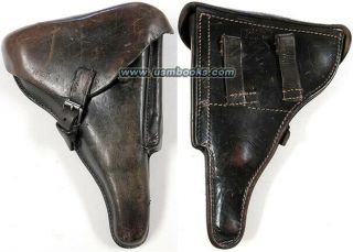 Antique Waa101 E.  K.  St.  1938 German P08 Luger 9mm Leather Pistol Holster Ww2