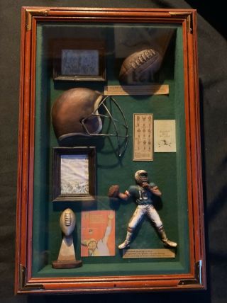 Football Antique Decoration Football Shadow Box Quarterback Vintage Helmet Frame