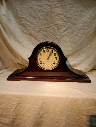 Restored Antique Gilbert Mahogany Tambour Mantle Clock ©1925