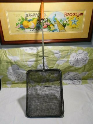 Antique Wire Mesh Camping Popcorn Popper Fireplace Fire Pit Primitive