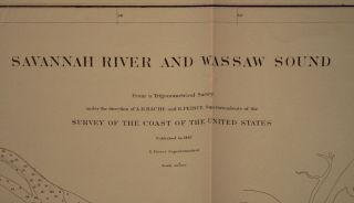 1867 US Coast Survey Map Savannah River & Wassaw Sound Georgia 2