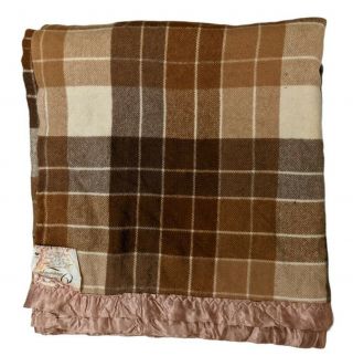 Vintage Onkaparinga Brown Wool Double Blanket