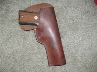 Antique Leather Belt Holster Colt 1911 Remington Rand 5 " Rh Gc 210525