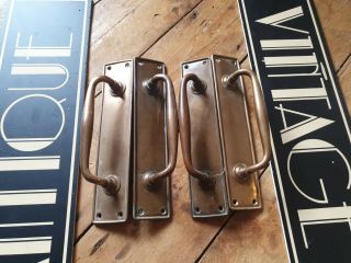 2 Pairs Of Bronze Antique Vintage Old Door Handle Pulls 10 Inch