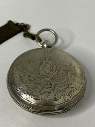 Antique Waltham William Ellery Key Wind Coin Silver 18s 7j Hunter Pocket Watch - 2
