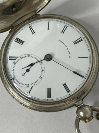 Antique Waltham William Ellery Key Wind Coin Silver 18s 7j Hunter Pocket Watch - 3