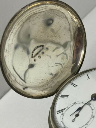 Antique Waltham William Ellery Key Wind Coin Silver 18s 7j Hunter Pocket Watch - 4