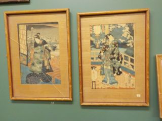 Antique Fine Japanese Woodblock Prints By Utagawa Toyokuni Iii (kunisada)