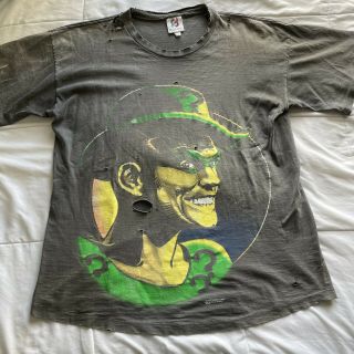 Vintage Batman The Riddler T - Shirt Size Xl 1995 Dc Comics Jim Carrey