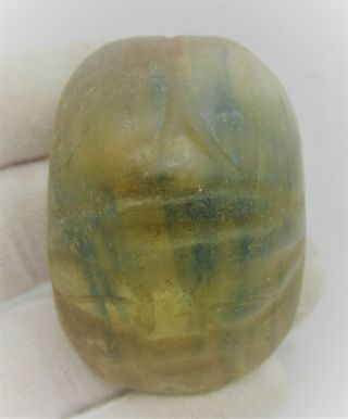 OLD CHINESE STONE OR GLASS CARVED PENDANT FIGURE IN A MAYAN STYLE 2