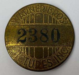 Antique Warner Bros Pictures Inc 2380 Pinback Studio Badge