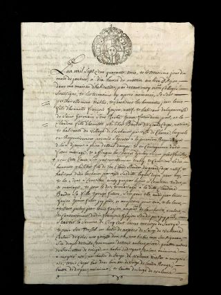 1743 Marriage Contract Document