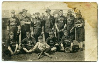 Antique Ca 1910 Rppc Real Photo Postcard Randlett Oklahoma Ok Baseball Team