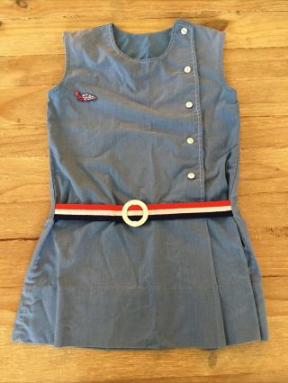 Vintage King Kole Togs Dress Girls Size 12 Blue