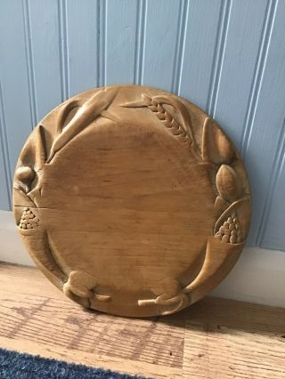 Antique Victorian Carved Wooden Sycamore Bread Board