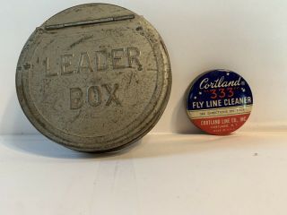 Vintage Leader Box Tin Hinged,  Cortland 333 Fly Line Cleaner Tin