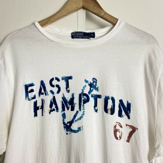 Vintage Polo Ralph Lauren White East Hampton 67 Short Sleeve T Shirt Mens XL 3