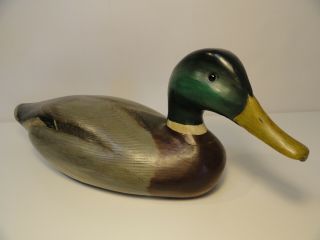 Vintage Tom Savage Carved Wood Painted Mallard Duck Decoy Zd1 - 7