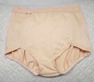 Olga Beige Panty Girdle W/lace Trim And Bow At Waist.  Size Xl