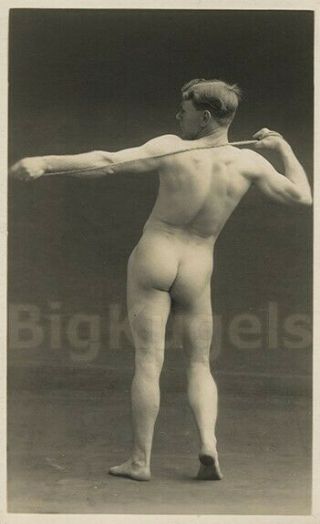 1920s Vintage Early Male Nude Athlete Fine Art Academic Study Muscle Butt Strong