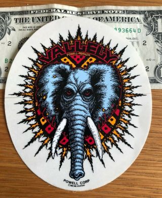 / Rare Vintage Powell Peralta Mike Vallely Elephant Sticker 1988 Nos /